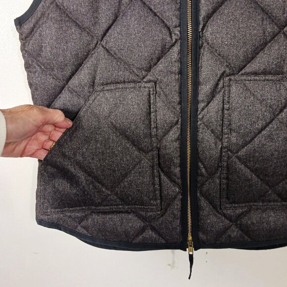 J. Crew Quilted Down & Feather Fill Dark Gray Vest Size Small, Classic Outerwear - Picture 9 of 15